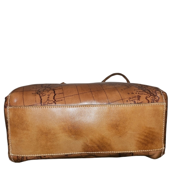 Patricia Nash Tan Map Print Satchel